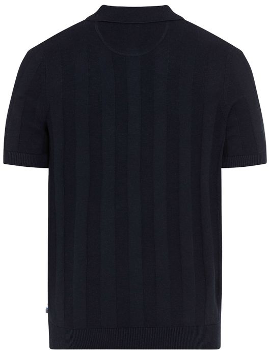 Brax polo donkerblauw gestreept katoen