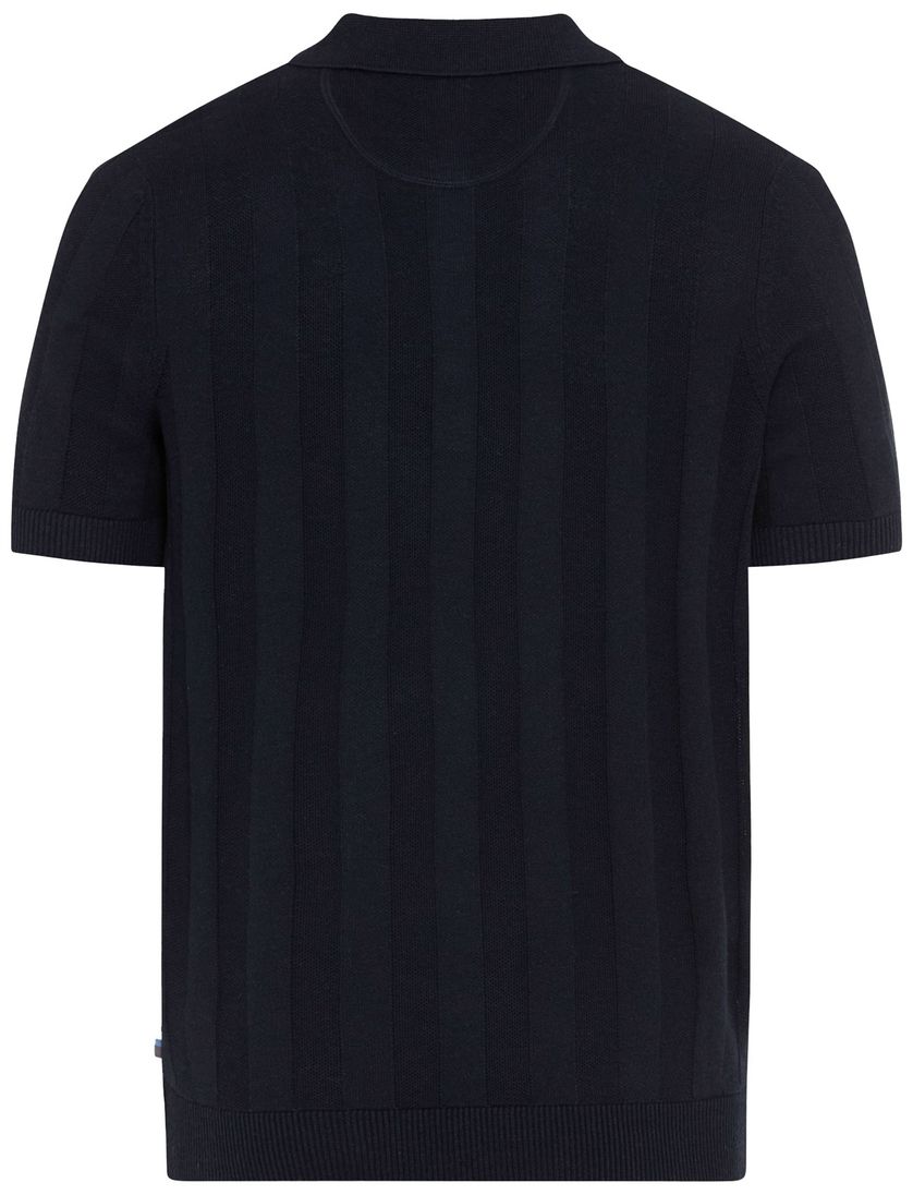 Brax poloshirt gestreept donkerblauw normale fit katoen