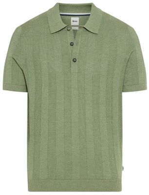 Brax Brax poloshirt groen katoen gestreept normale fit