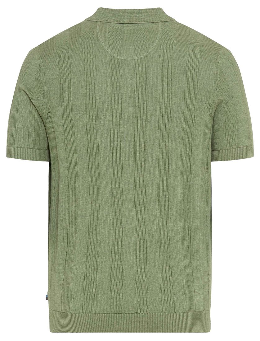 Brax poloshirt groen katoen gestreept normale fit