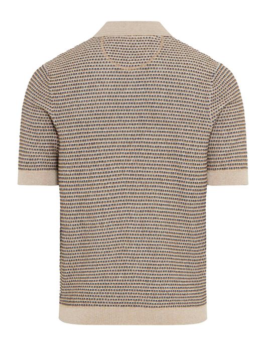Brax beige polo geprint katoen normale fit