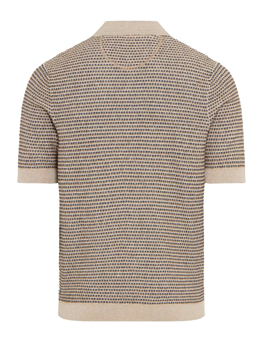 Brax polo beige geprint katoen normale fit