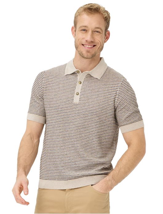 Brax poloshirt beige katoen korte mouw