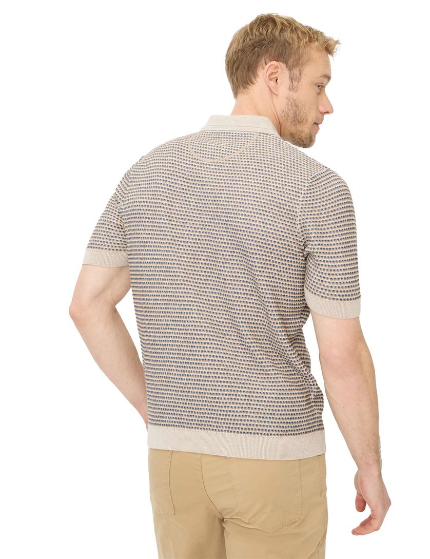 Brax polo beige geprint katoen normale fit