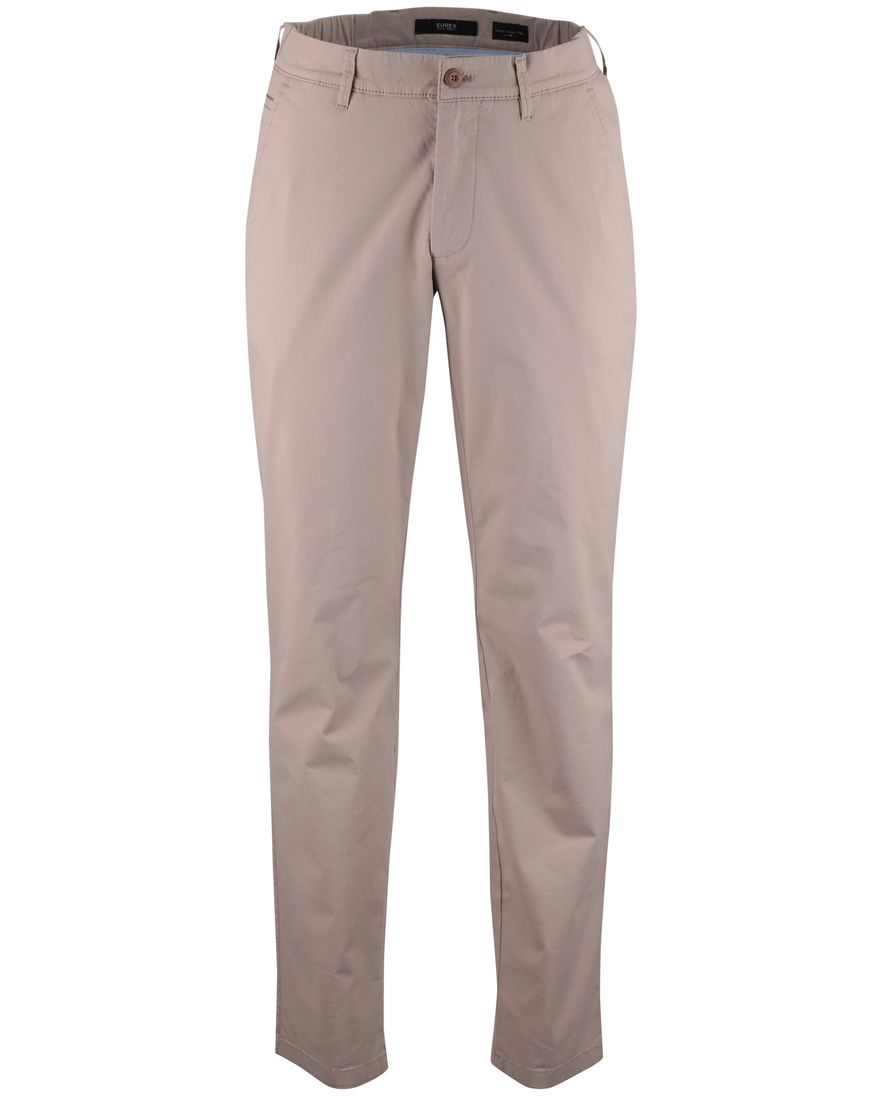 Beige pantalon Eurex flatfront katoen normale fit
