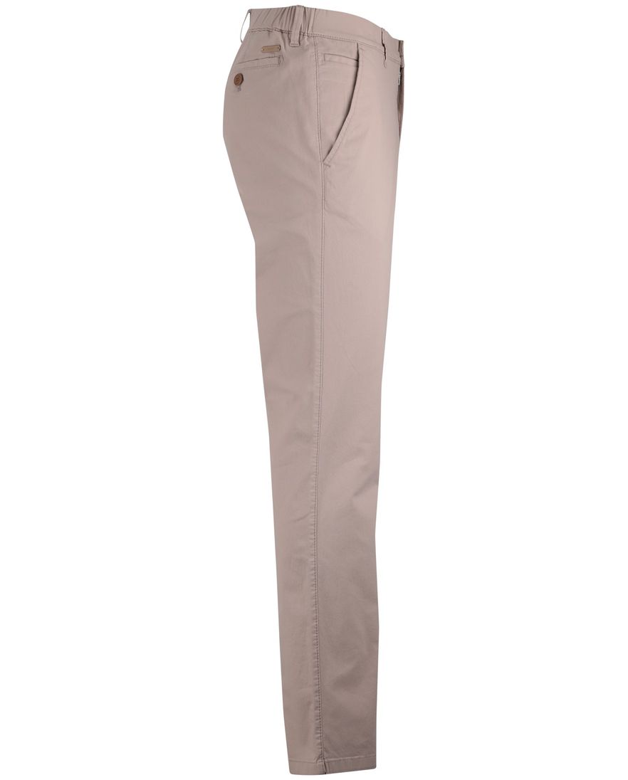 Beige pantalon Eurex flatfront katoen normale fit