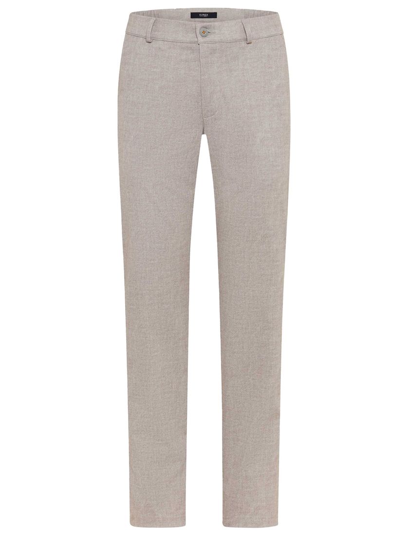 Eurex pantalon flatfront model grijs katoen normale fit