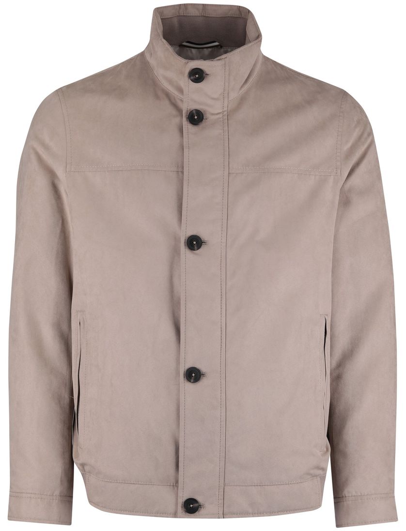 Zomerjas Bugatti wijde fit beige knopen en rits