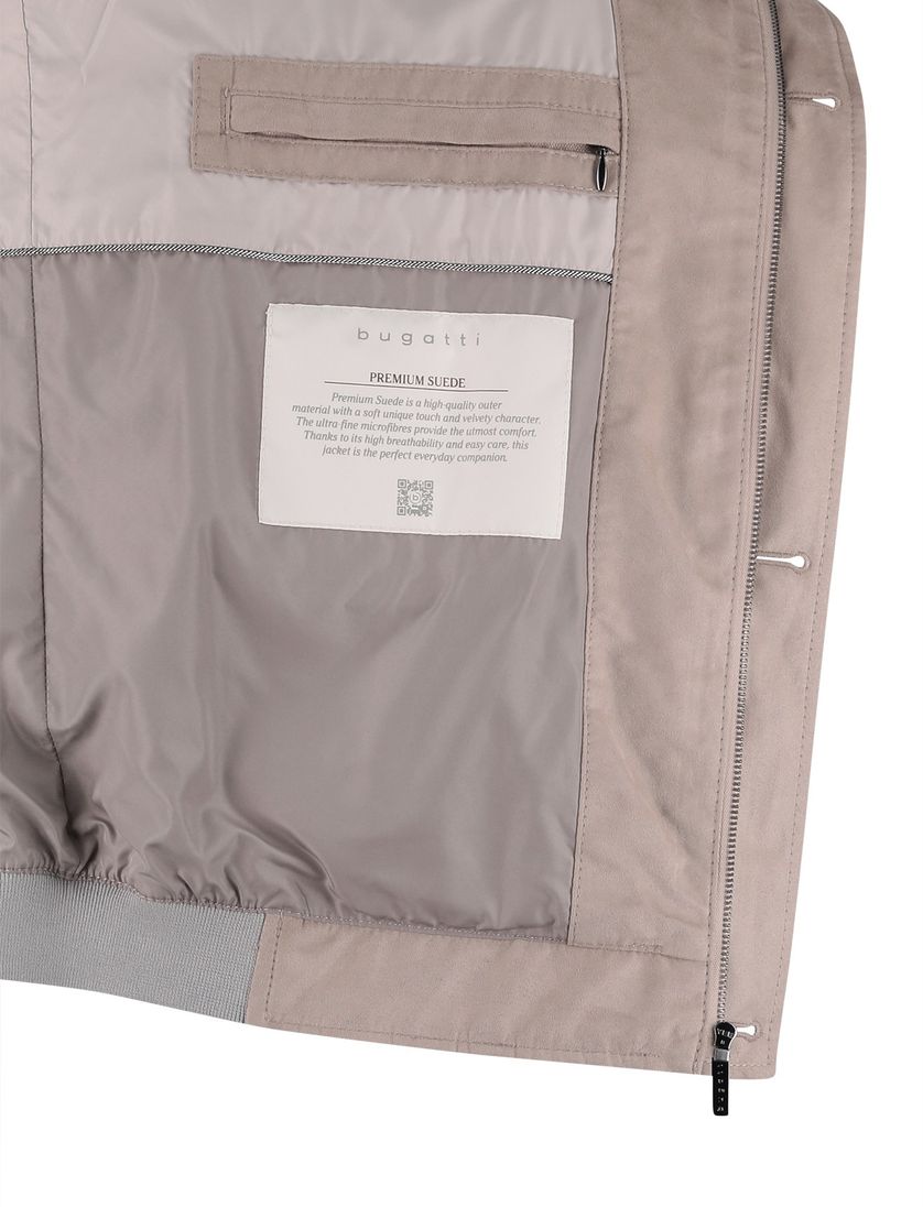 Zomerjas Bugatti wijde fit beige knopen en rits