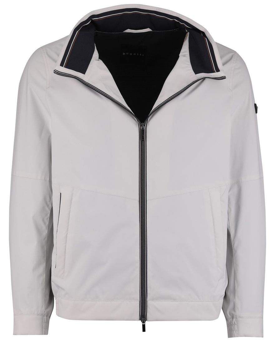 Grijze zomerjas Bugatti wijde fit waterafstotend capuchon