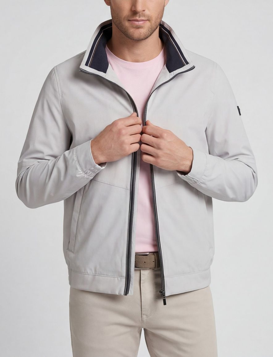 Bugatti zomerjas wit capuchon polyester