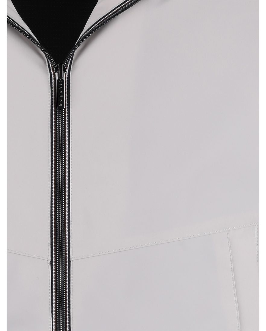 Grijze zomerjas Bugatti wijde fit waterafstotend capuchon