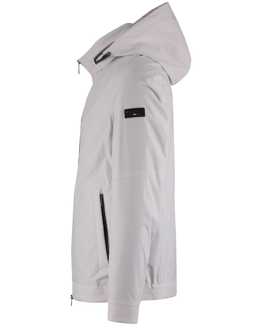 Grijze zomerjas Bugatti wijde fit waterafstotend capuchon