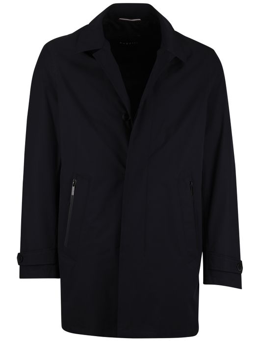 Bugatti zomerjas lang navy capuchon en kraag