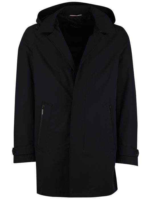 Bugatti zomerjas lang navy capuchon en kraag