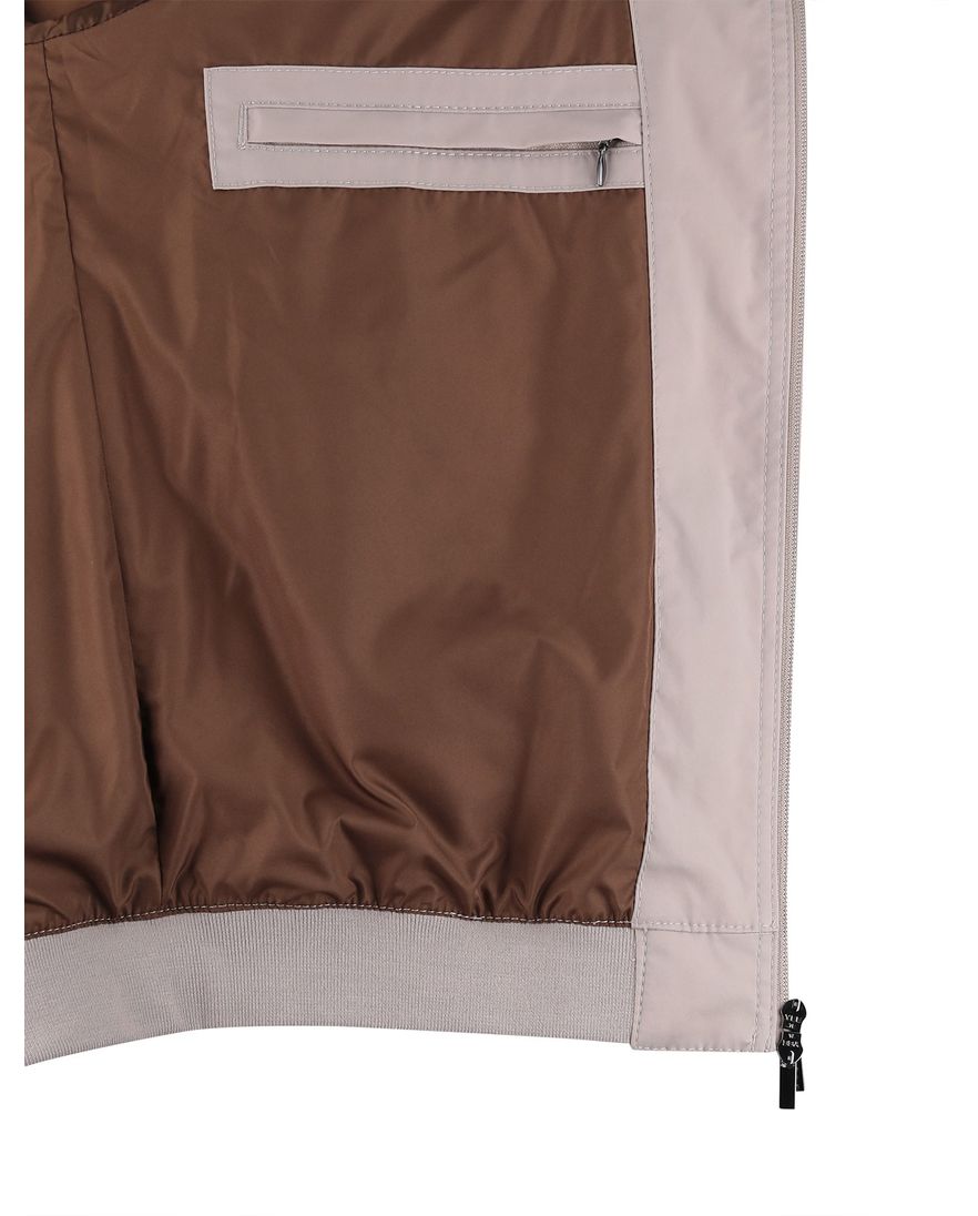 Bugatti zomerjas beige knoopzakken met rits katoen