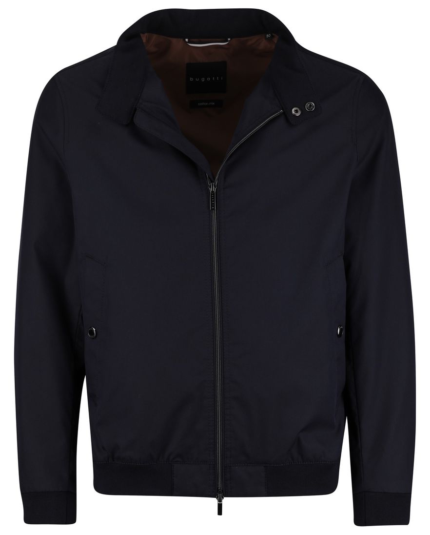 Bugatti zomerjas navy knoopzakken met rits katoen