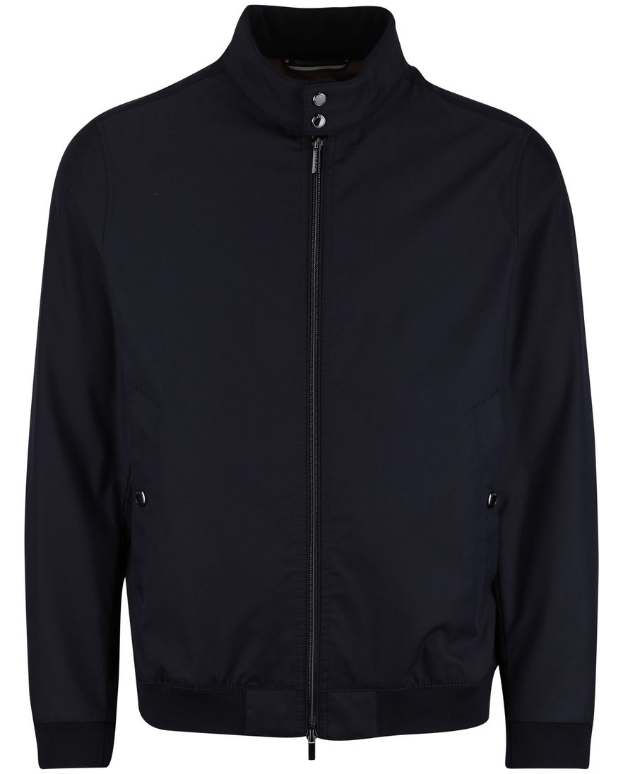 Bugatti zomerjas navy knoopzakken met rits katoen