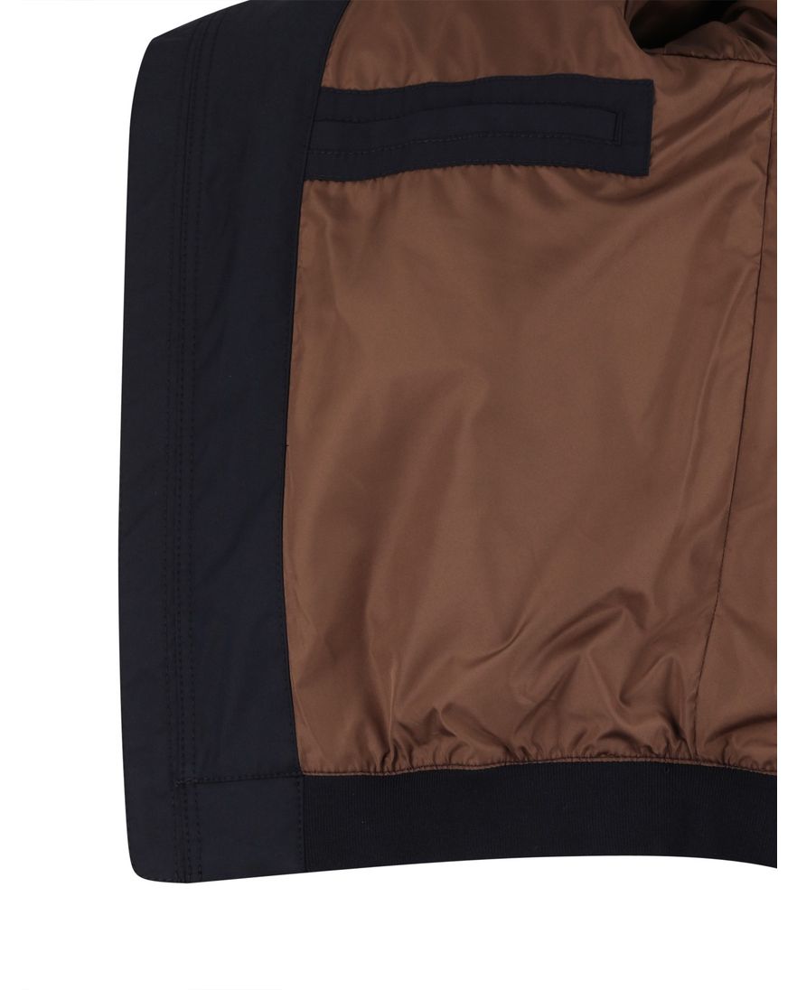 Bugatti zomerjas navy knoopzakken met rits katoen