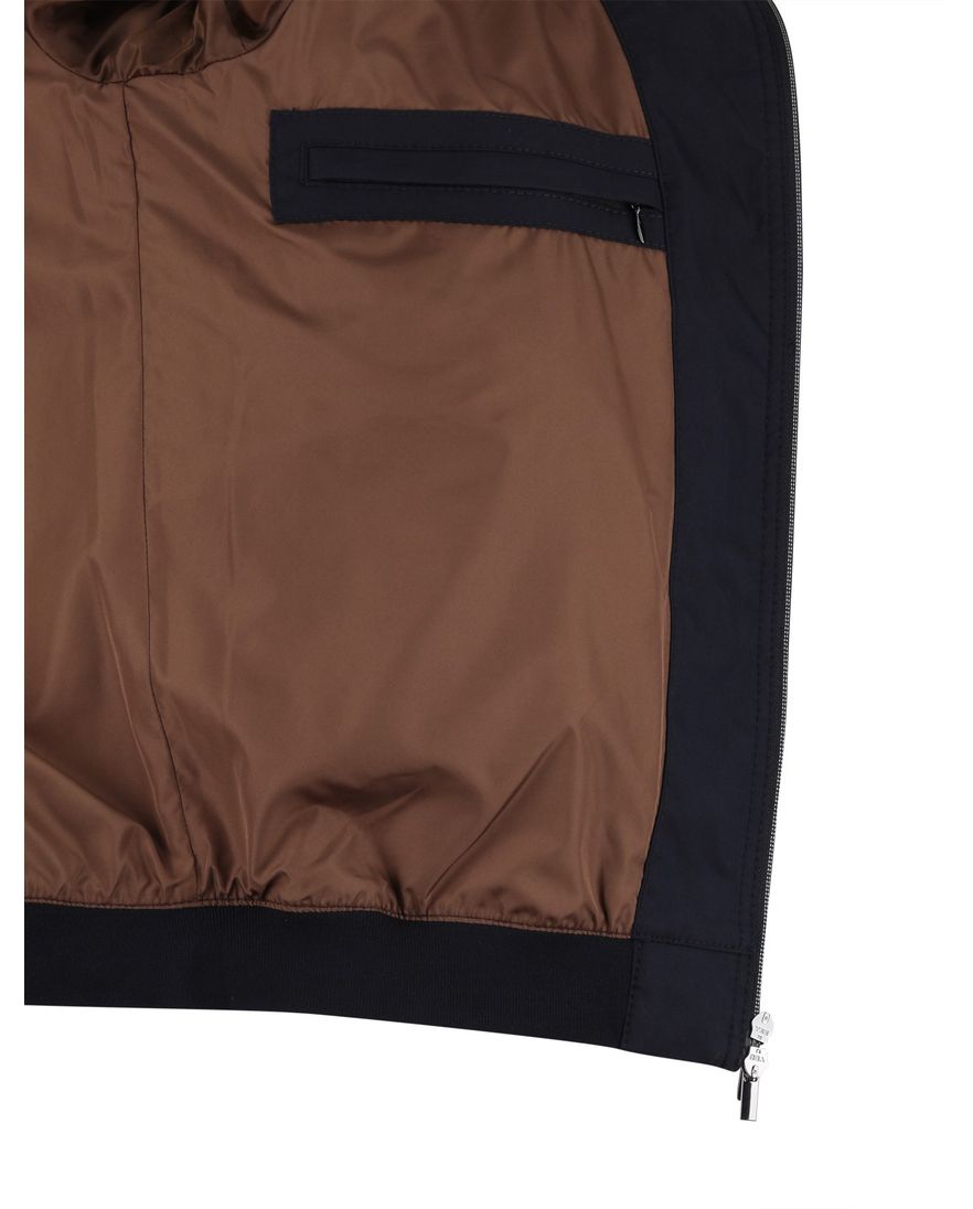 Bugatti zomerjas navy knoopzakken met rits katoen