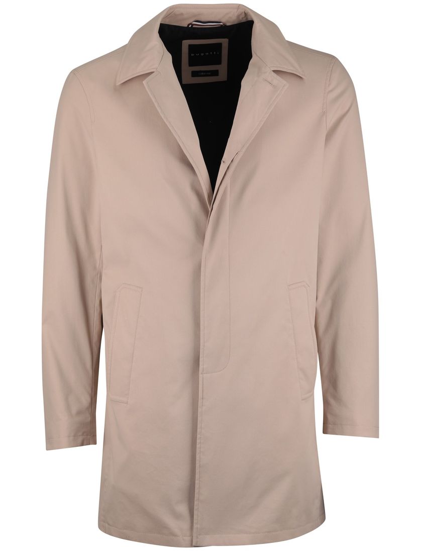 Beige Manteljas Bugatti knopensluiting met voering