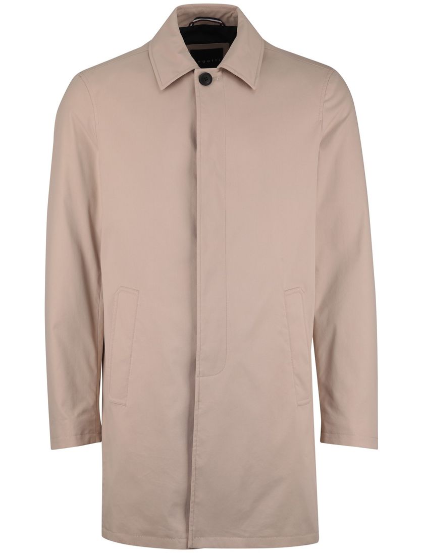 Beige Manteljas Bugatti knopensluiting met voering