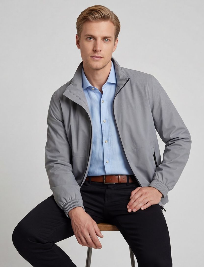 Bugatti grijze zomerjas normale fit