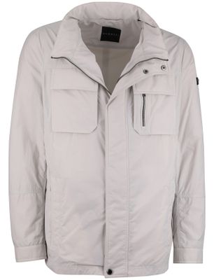 Bugatti zomerjas dubbele borstzak wit Bugatti met capuchon rits en knopen