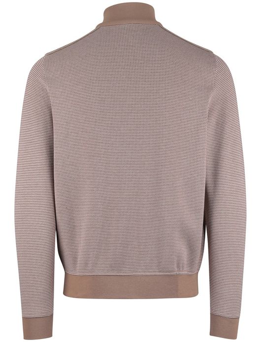 Bugatti vest beige met wit geprint met rits