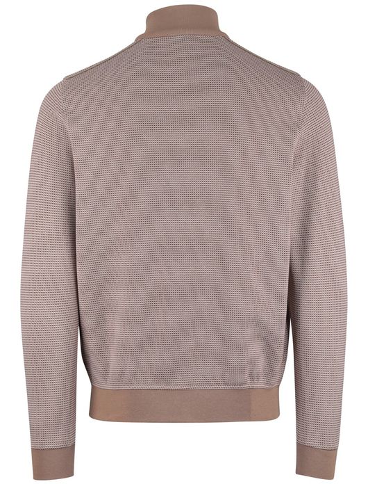 Bugatti vest beige met wit geprint met rits