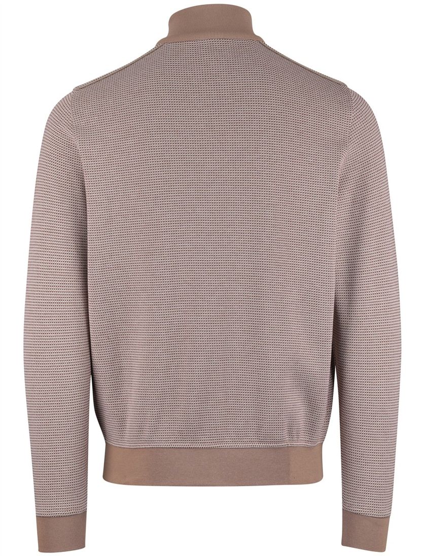 Vest Beige Bugatti rits geprint