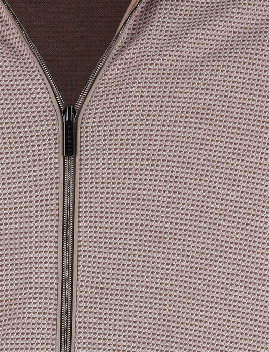 Bugatti vest beige met wit geprint met rits