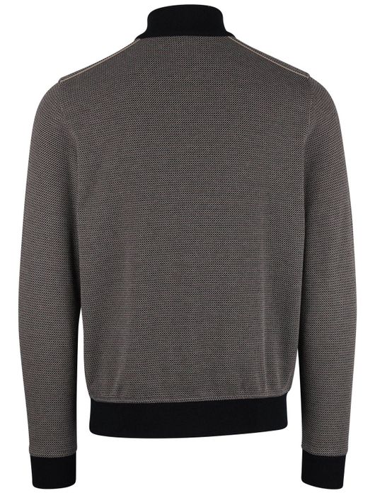 Bugatti vest donkerblauw geprint wijde fit