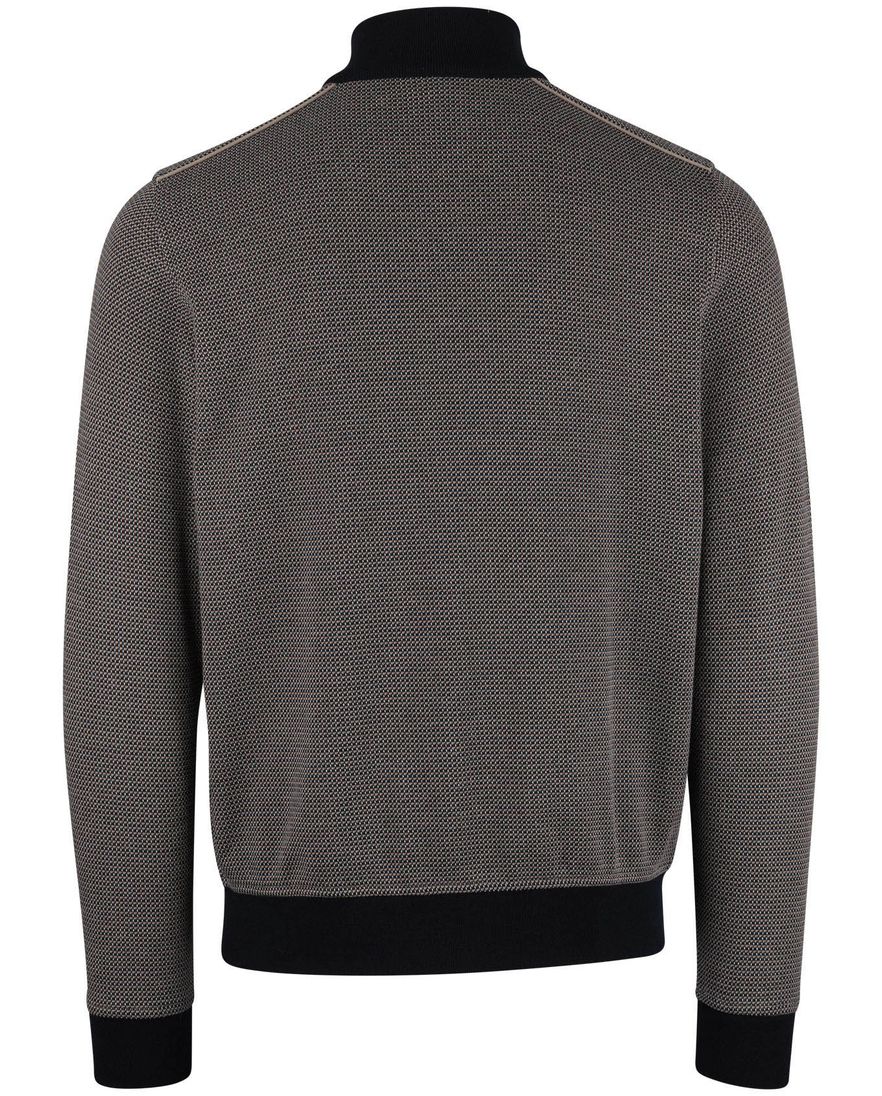 donkerblauw vest Bugatti geprint rits