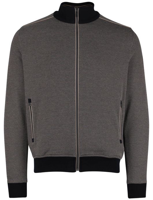 Bugatti vest donkerblauw geprint wijde fit