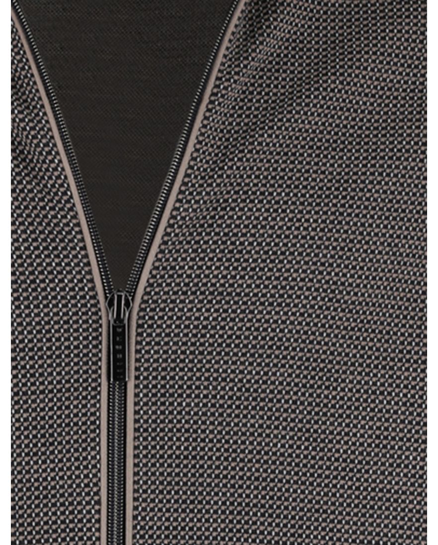 donkerblauw vest Bugatti geprint rits