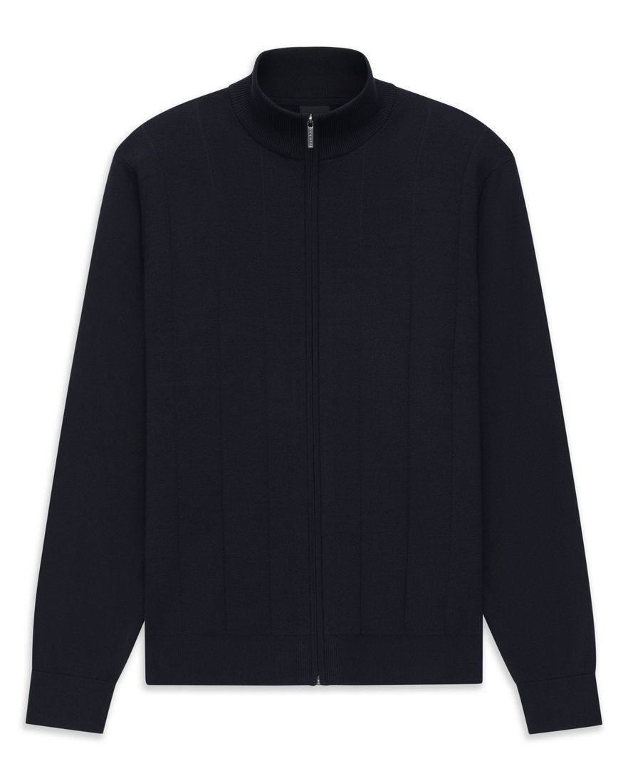 Bugatti vest gestreept donkerblauw