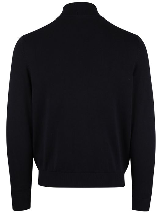 Bugatti vest navy hoge hals strepen textuur