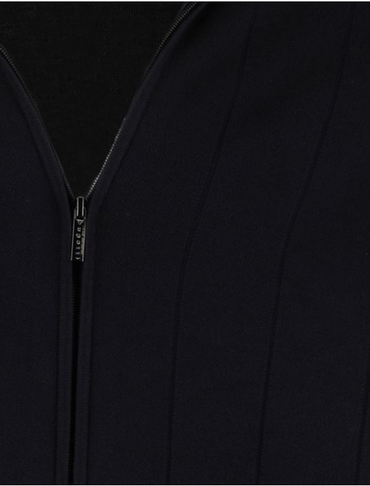 Bugatti vest navy hoge hals strepen textuur