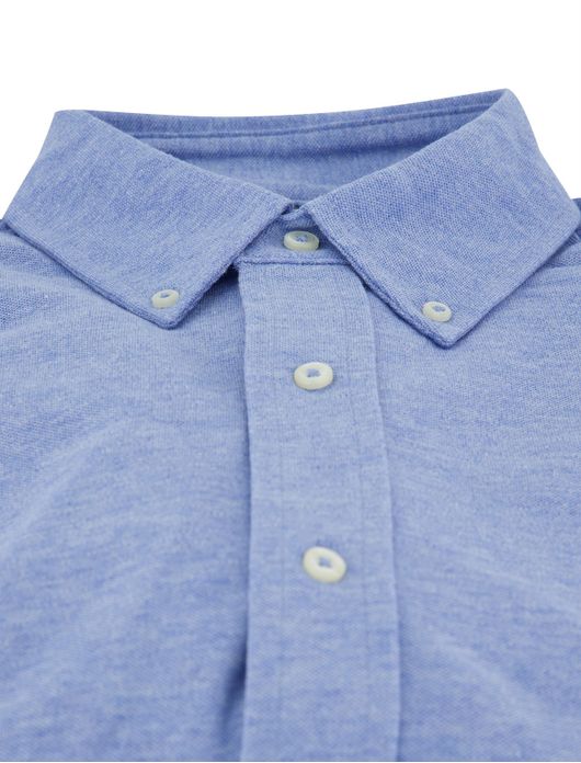 Blauw gemeleerd overhemd Polo ralph lauren normale fit