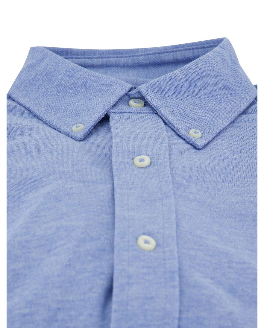 Polo ralph lauren overhemd blauw gemeleerd button down boord