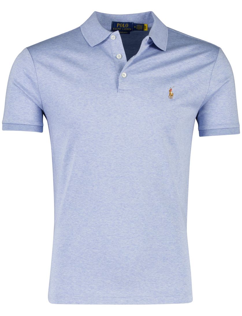 Polo lichtblauw gemeleerd Polo ralph lauren normale fit