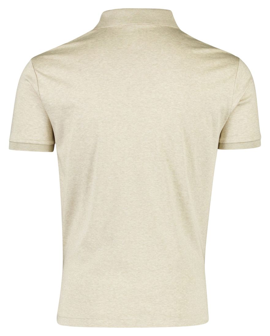 Beige gemeleerd poloshirt polo ralph lauren
