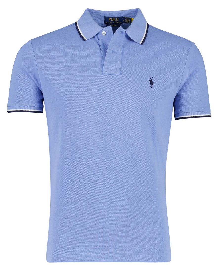 Lichtblauwe polo custom slim fit Polo ralph lauren