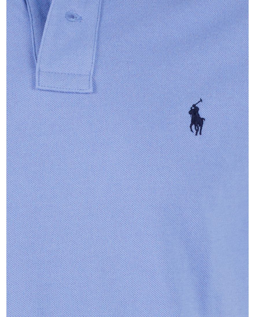 Lichtblauwe polo custom slim fit Polo ralph lauren