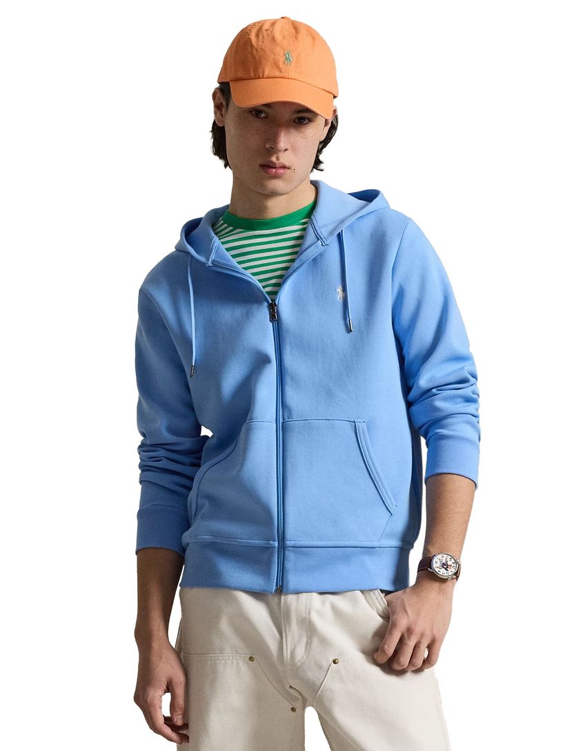 sweatvest Polo Ralph Lauren blauw capuchon normale fit