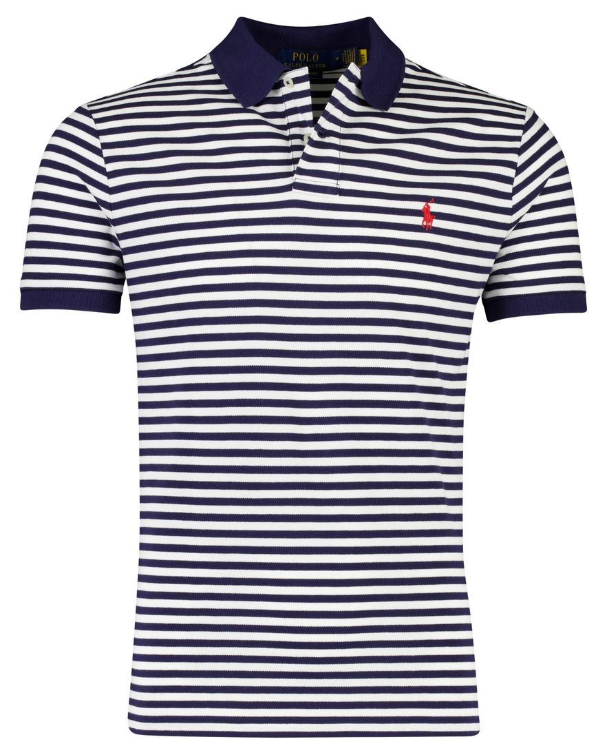 Custom slim fit polo Polo ralph lauren donkerblauwe streepjes