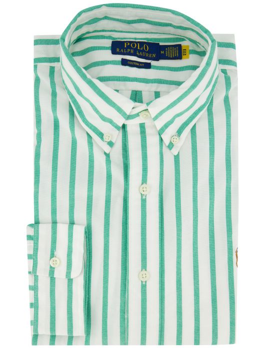 Polo ralph lauren overhemd custom fit groen gestreept