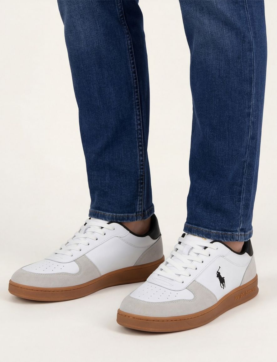 Witte sneakers Polo Ralph Lauren zwart logo