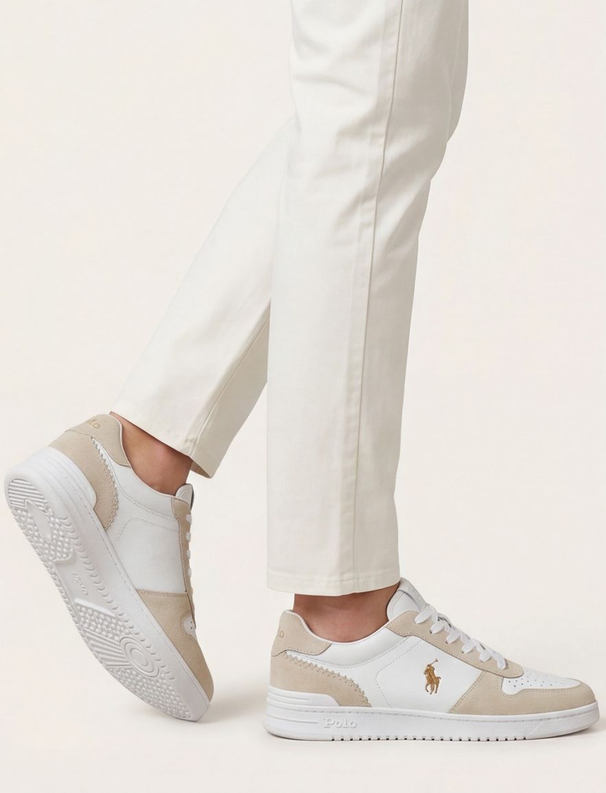 Witte sneakers Polo Ralph Lauren beige logo